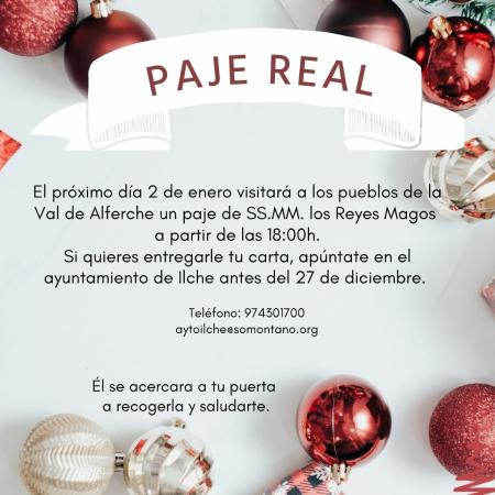 Imagen Un Paje Real recogerá la carta a los Reyes Magos en los pueblos de la...