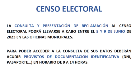 Censo Electoral. Consulta y revisión.